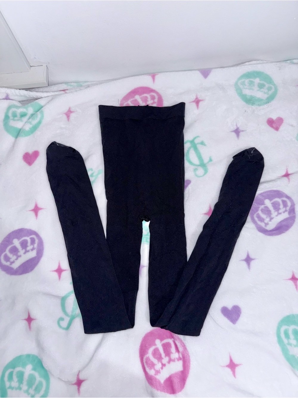Kids Classic Solid Black Knit Stretch Tights